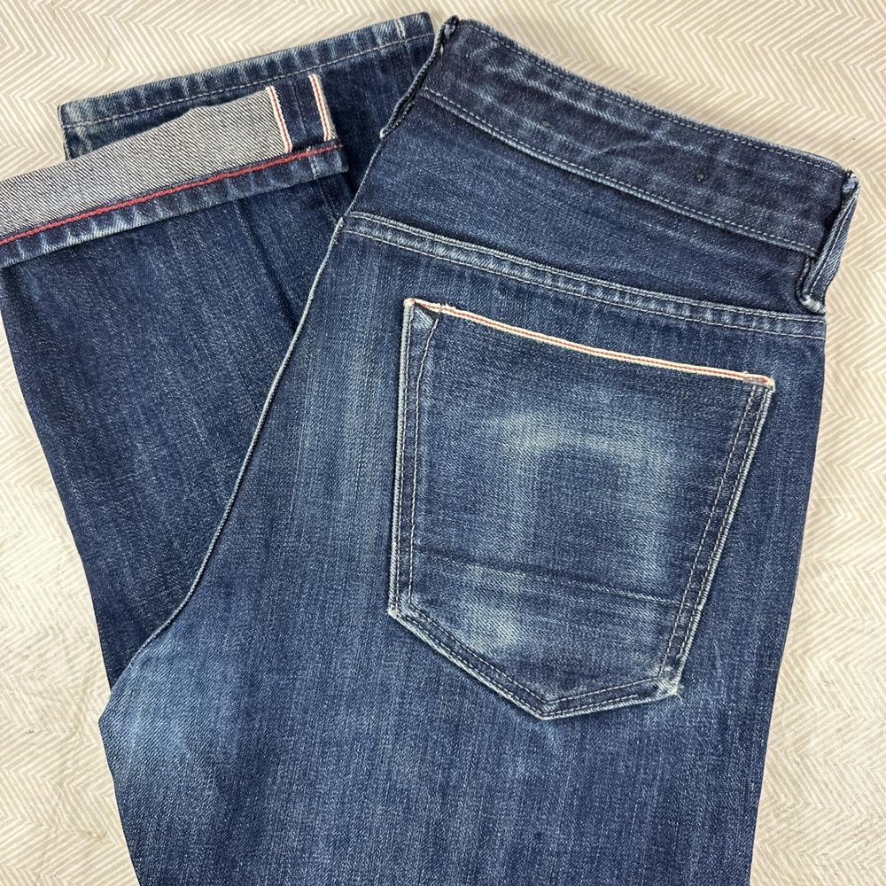 Banana Republic Jeans Mens 30x30 Blue Slim Distressed Selvedge Denim Pants